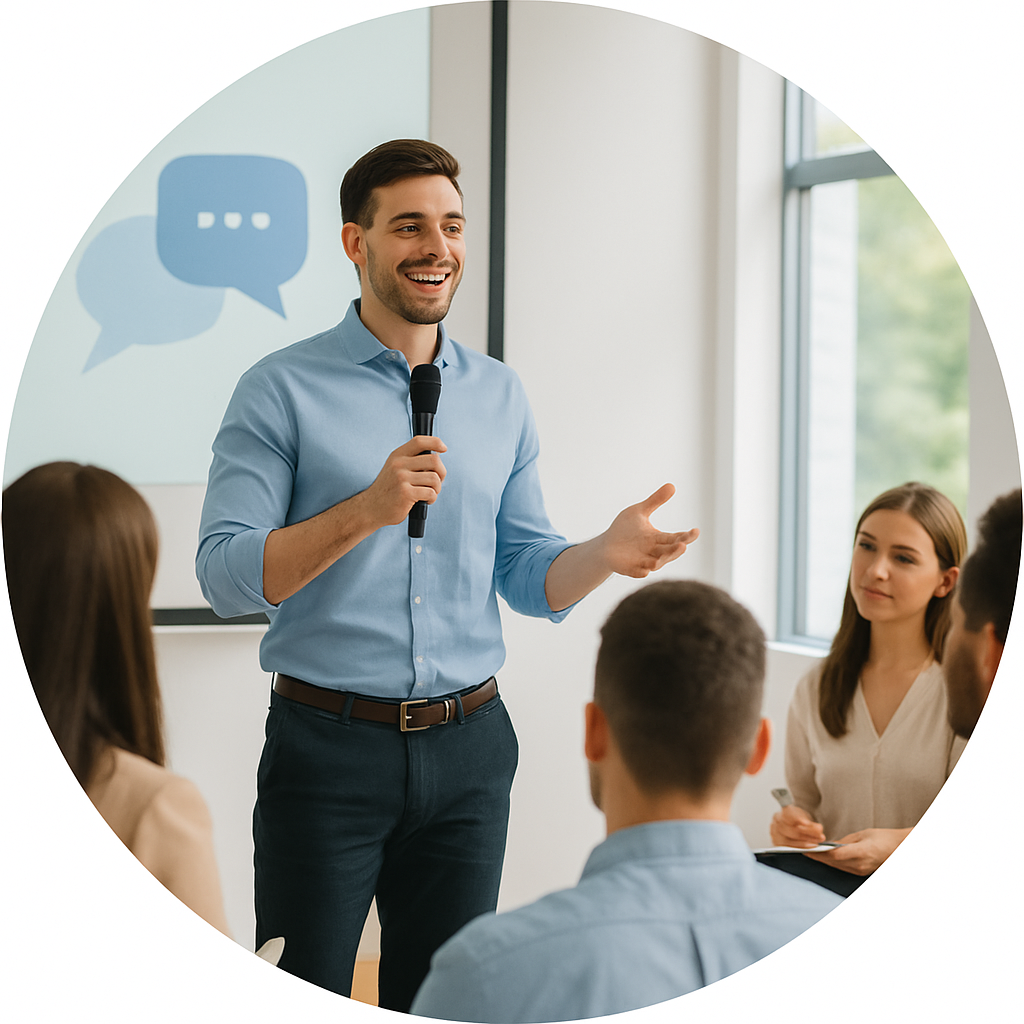 Prezentacne zrucnosti a komunikacia v kurze mladych lidrov